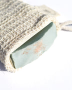 Three Natural Agave Exfoliating Soap Saving Cloth Pouch