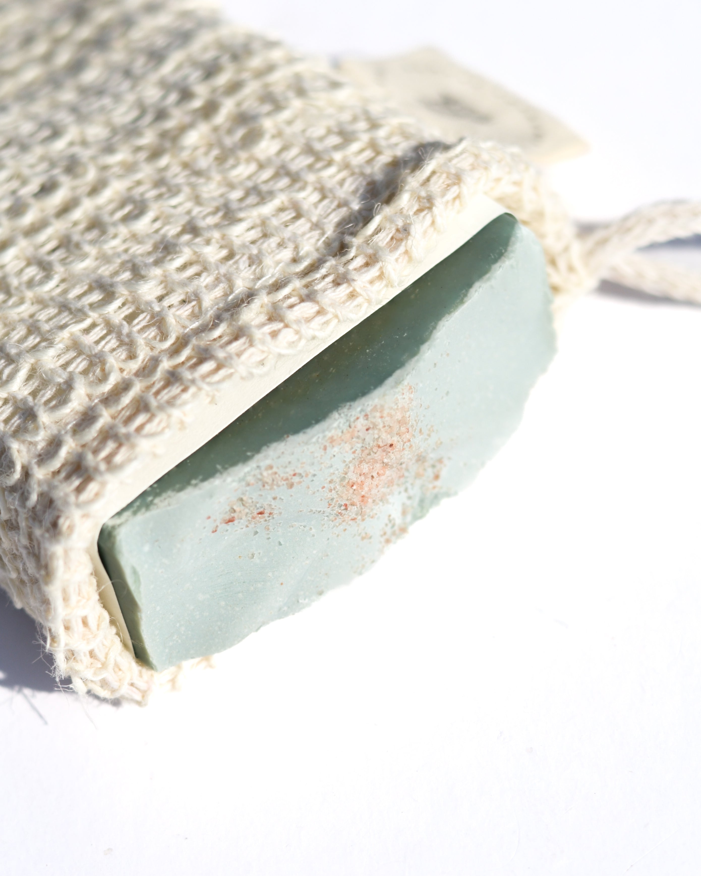Three Natural Agave Exfoliating Soap Saving Cloth Pouch